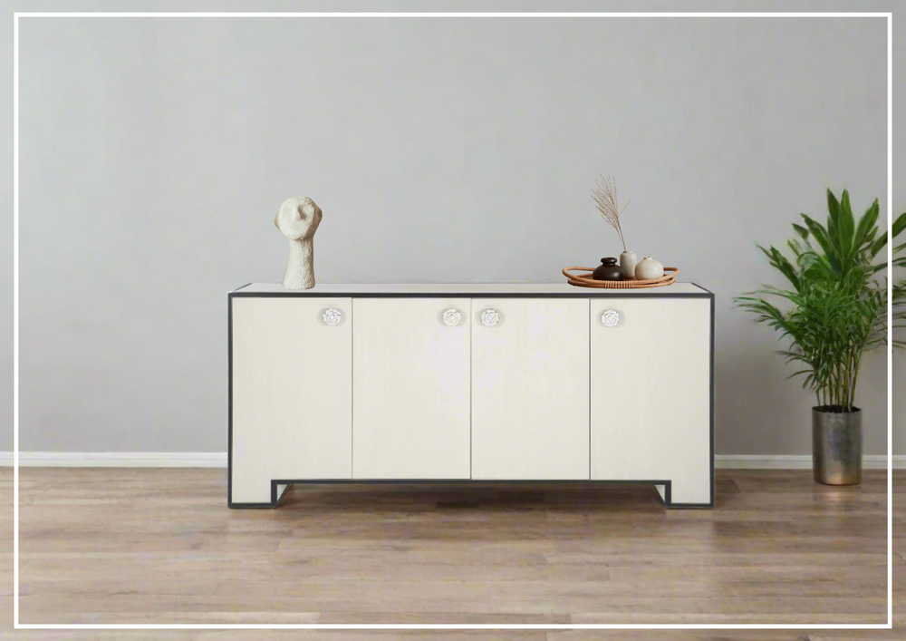 Bernhardt Silhouette 78'' Wide Wooden Buffet with Eggshell Finish-Jennihome