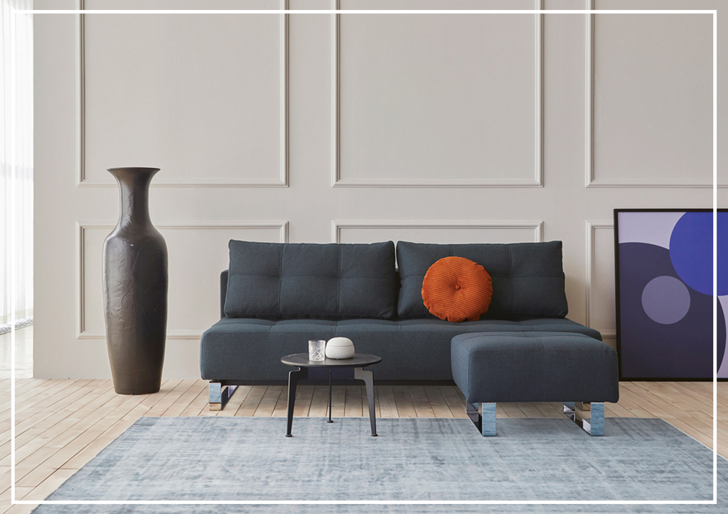 Innovation Living Supremax Fabric Sleeper Sofa with Ottoman-JENNIHOME