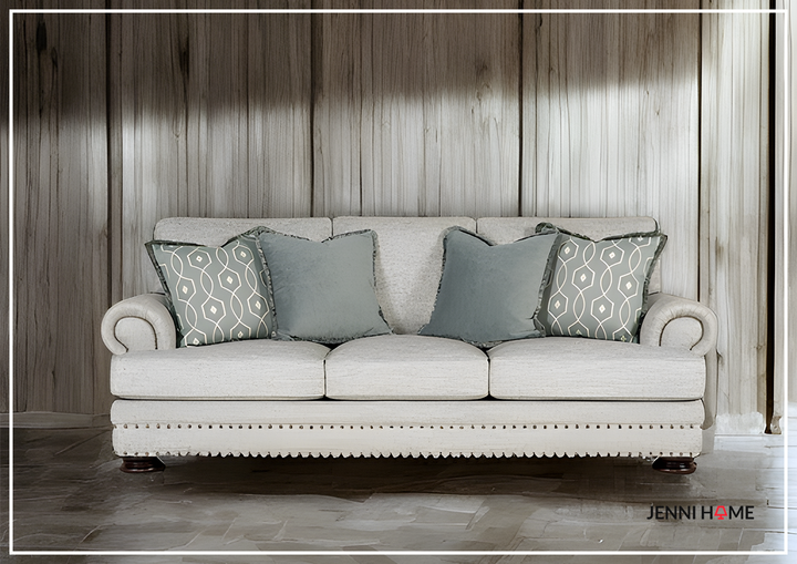 Foster 3-Seater Sofa | Polyester Fabric | Mocha Leg Finish | Bernhardt
