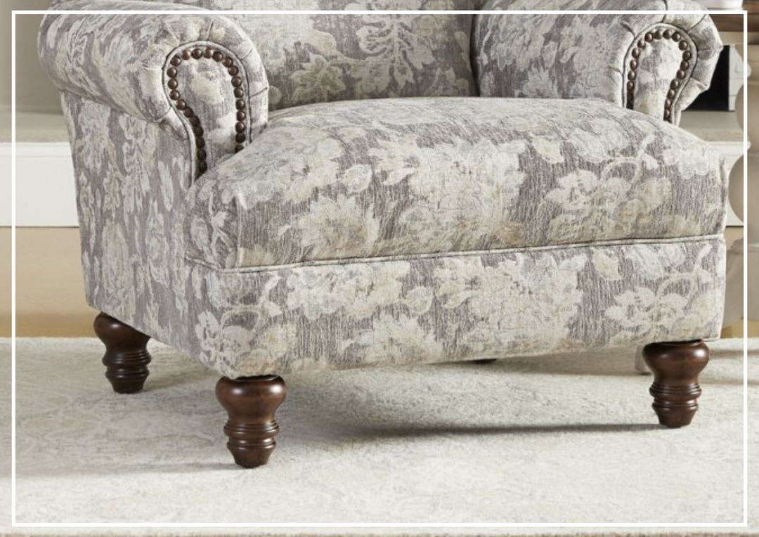 Barnum Accent Chair | Gray Fabric | Rolled Arms | Klaussner