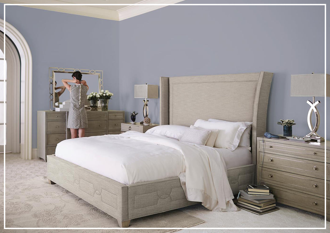 Criteria Shelter King Bed | Upholstered Headboard + Footboard | Bernhardt