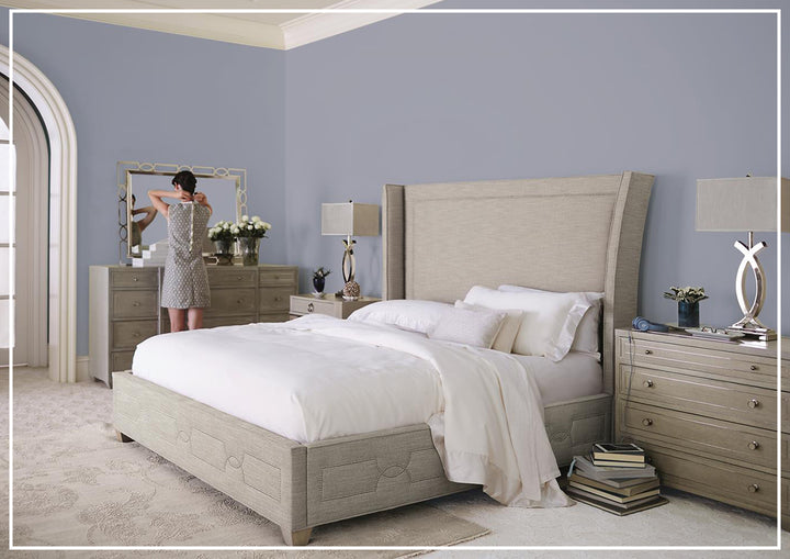 Criteria Shelter King Bed | Upholstered Headboard + Footboard | Bernhardt