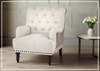 Trevella Accent Chair | Ivory Fabric | Button-Tufted Backrest | Gio Italia