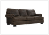 Foster 3-seater Sofa | Dark Brown Leather | Rolled arms | Bernhardt