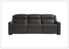 Germain Power Motion Sofa | Gray Leather | Mocha Wood Leg Finish | Bernhardt