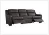 Germain Power Motion Sofa | Gray Leather | Mocha Wood Leg Finish | Bernhardt
