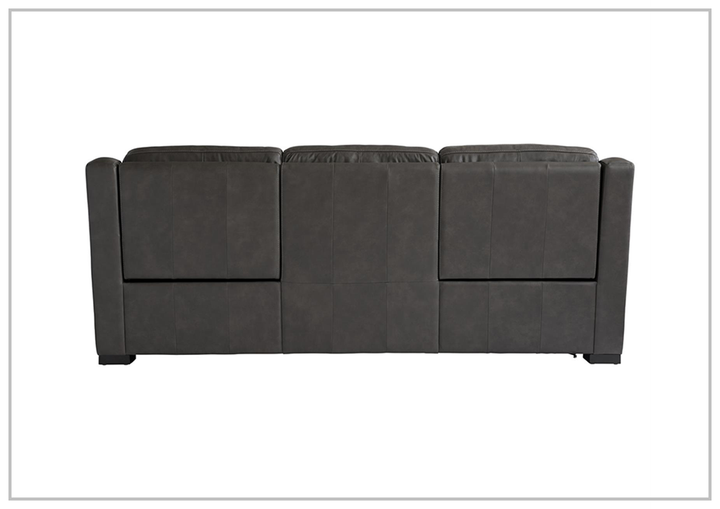Germain Power Motion Sofa | Gray Leather | Mocha Wood Leg Finish | Bernhardt