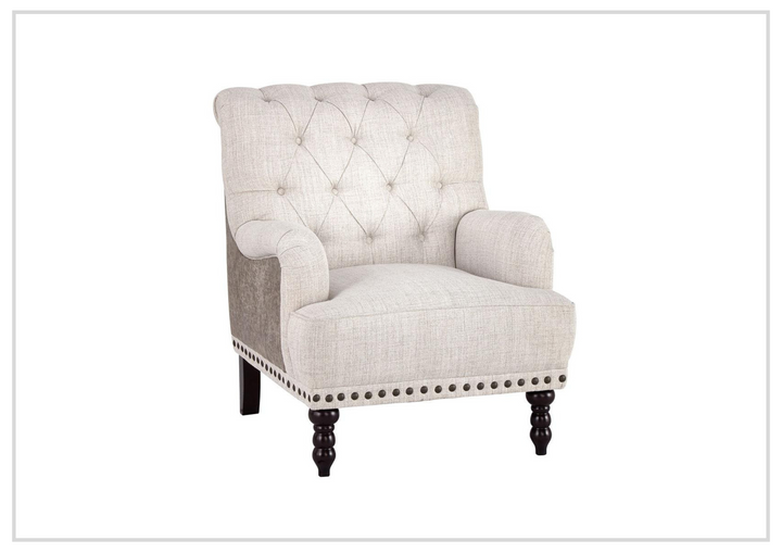 Trevella Accent Chair | Ivory Fabric | Button-Tufted Backrest | Gio Italia