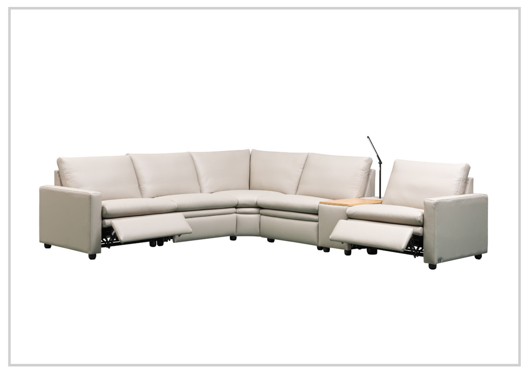 Roma 6-Piece Power Reclining Sectional Sofa | Beige Leather | Klaussner