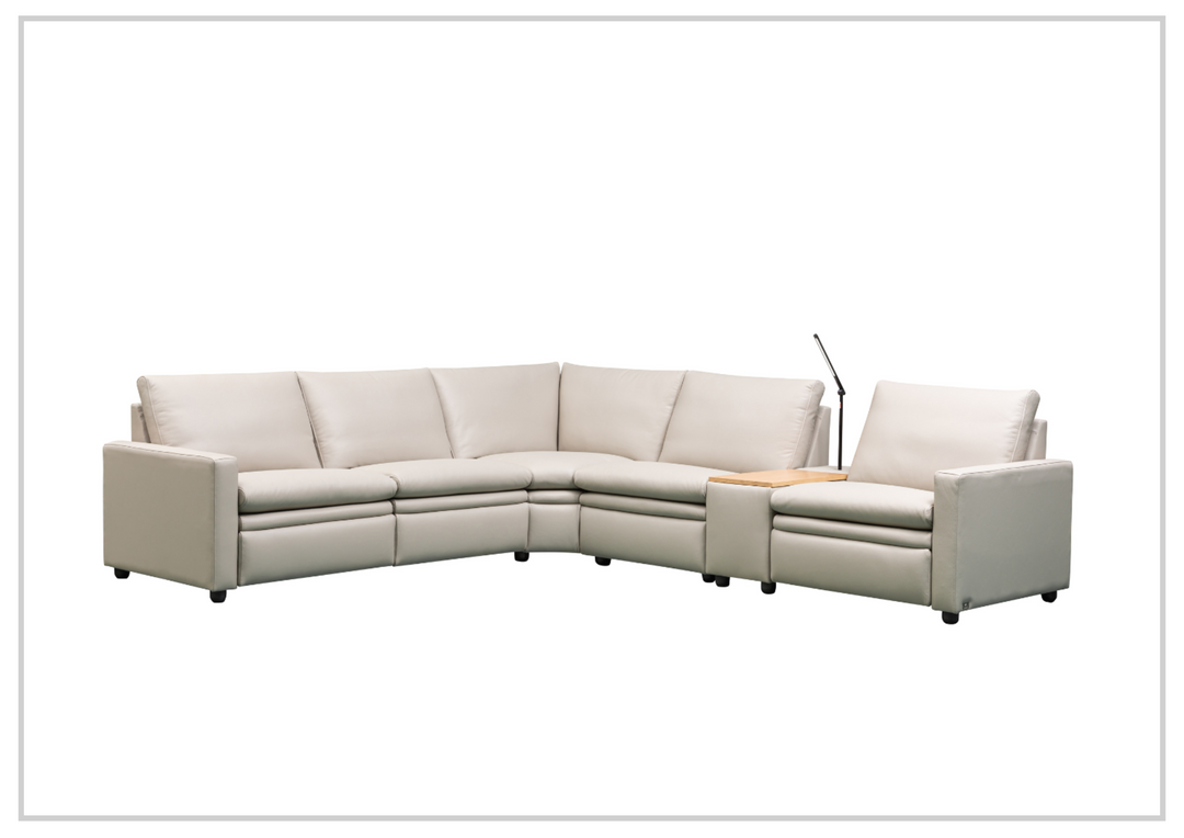 Roma 6-Piece Power Reclining Sectional Sofa | Beige Leather | Klaussner