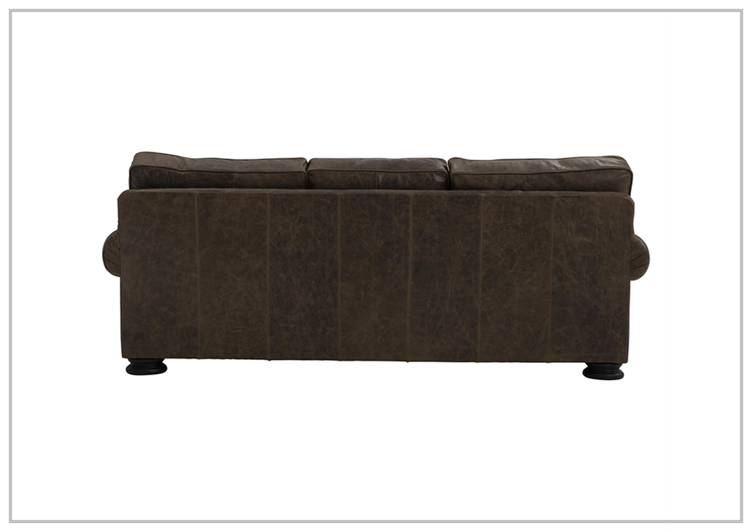 Foster 3-seater Sofa | Dark Brown Leather | Rolled arms | Bernhardt