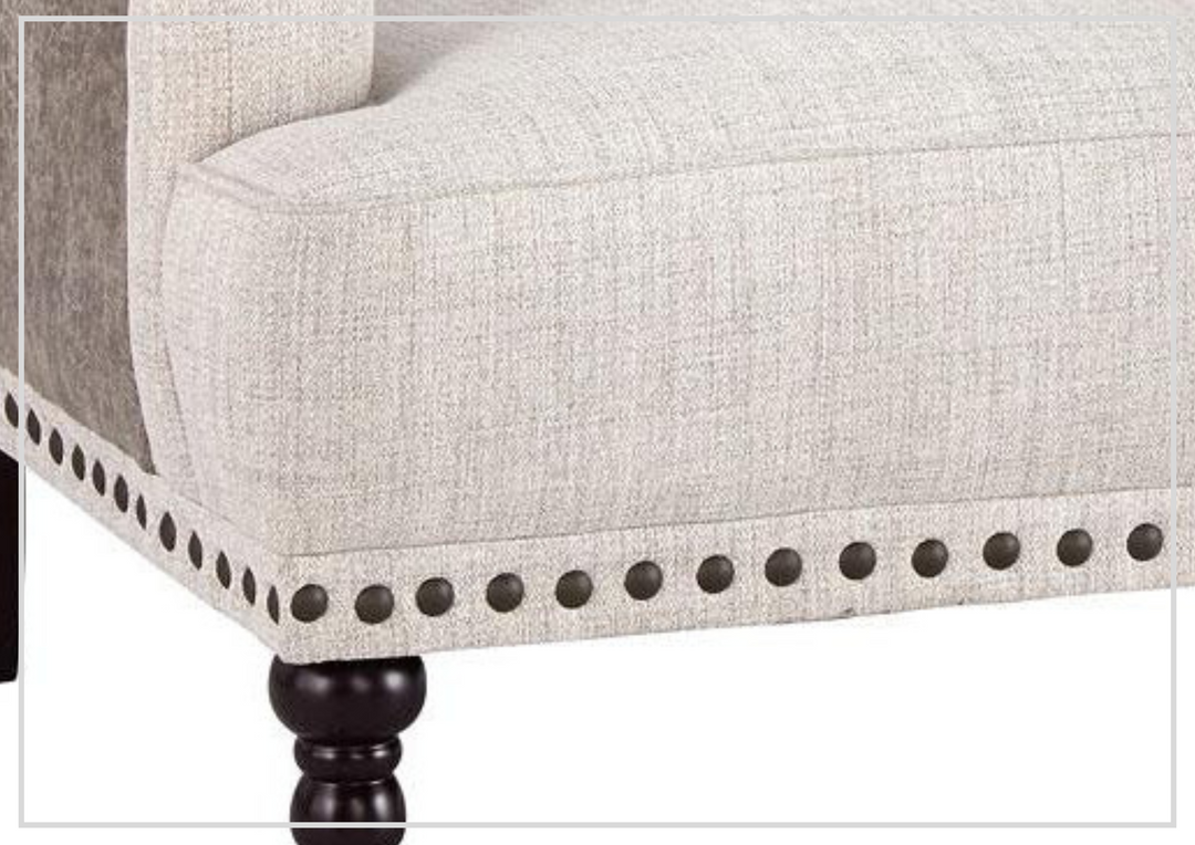 Trevella Accent Chair | Ivory Fabric | Button-Tufted Backrest | Gio Italia
