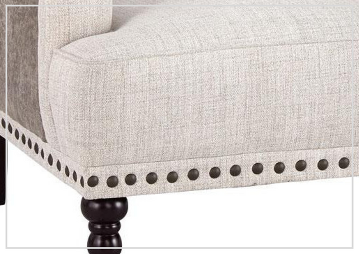 Trevella Accent Chair | Ivory Fabric | Button-Tufted Backrest | Gio Italia