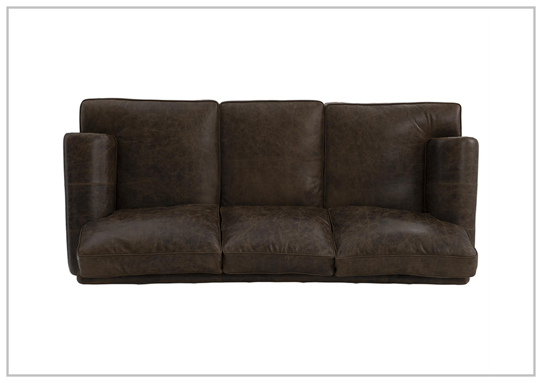 Foster 3-seater Sofa | Dark Brown Leather | Rolled arms | Bernhardt