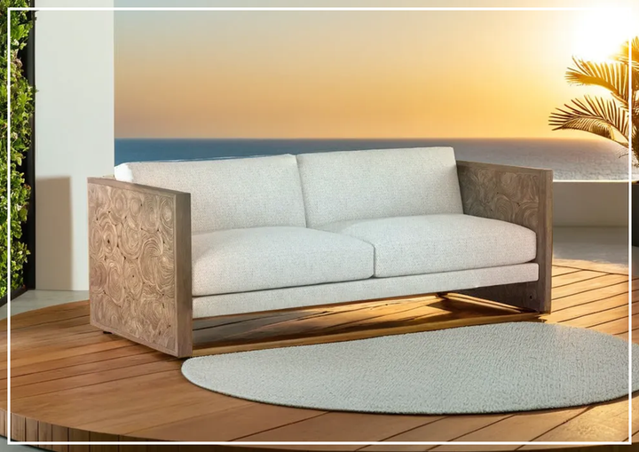 Madura Outdoor Sofa | Exteriors Plush Cushion | Teak wood | Bernhardt