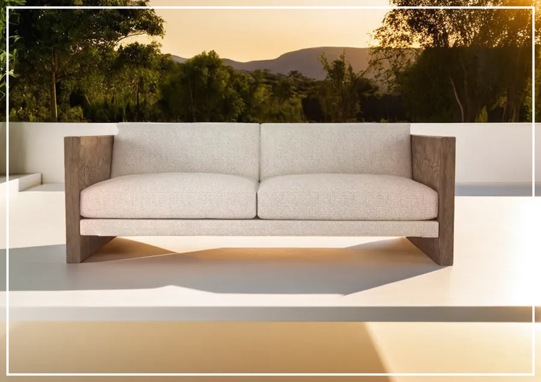 Madura Outdoor Sofa | Exteriors Plush Cushion | Teak wood | Bernhardt