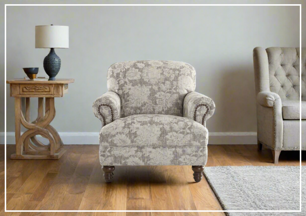 Barnum Accent Chair | Gray Fabric | Rolled Arms | Klaussner