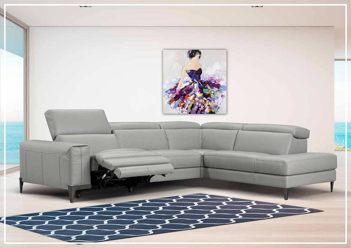 Ex-Display Dante Recliner Sofa - Grey Leather