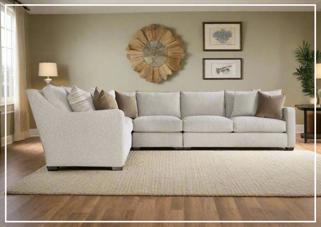 Ventura Sectional Sofa | L-Shaped | Beige Fabric| Bernhardt