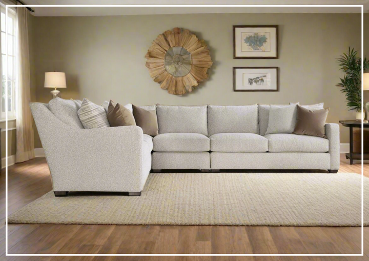 Ventura Sectional Sofa | L-Shaped | Beige Fabric| Bernhardt
