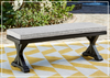 Borgata Outdoor Bench with Nuvella® Fabric Cushion | X-leg | Gio Italia