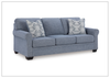 Como Bella Queen Sofa Sleeper | Nuvella™ Blue fabric | Roll Arms | Gio Italia