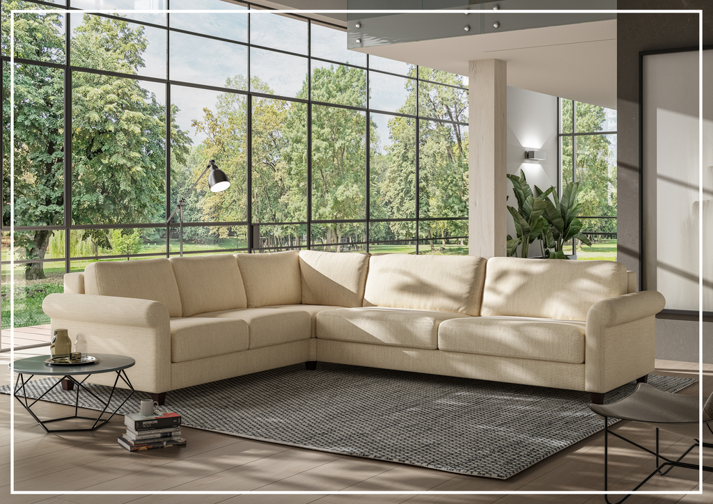 Flex King Sectional Sleeper Sofa | Beige Fabric | Nest Mechanism | Luonto