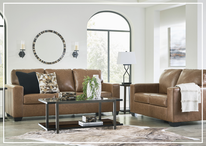 Bella 3-Seater Caramel Brown Leather Sofa |  HR Foam Cushions | Gio Italia