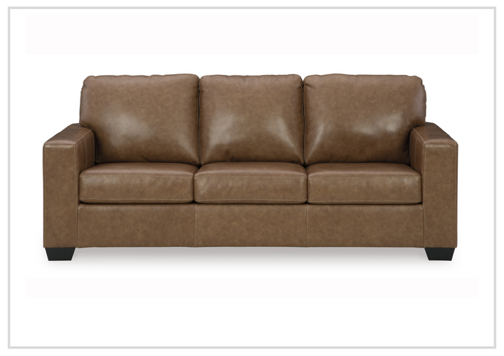 Bella 3-Seater Caramel Brown Leather Sofa |  HR Foam Cushions | Gio Italia