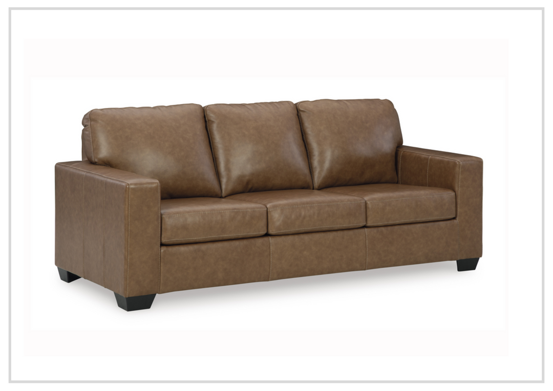 Bella 3-Seater Caramel Brown Leather Sofa |  HR Foam Cushions | Gio Italia