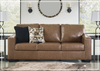Gio Italia Bella 3-Seater Leather Sofa in caramel brown