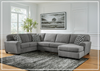 Gio Italia Brinkdale Court U-Shape 3-Piece Gray Fabric Sectional with Chaise-Jennihome