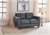 Tirano Leather Sofa in Bluish Gray | 2-Seater | Removable Back Cushions | Gio Italia