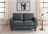 Tirano Leather Sofa in Bluish Gray | 2-Seater | Removable Back Cushions | Gio Italia