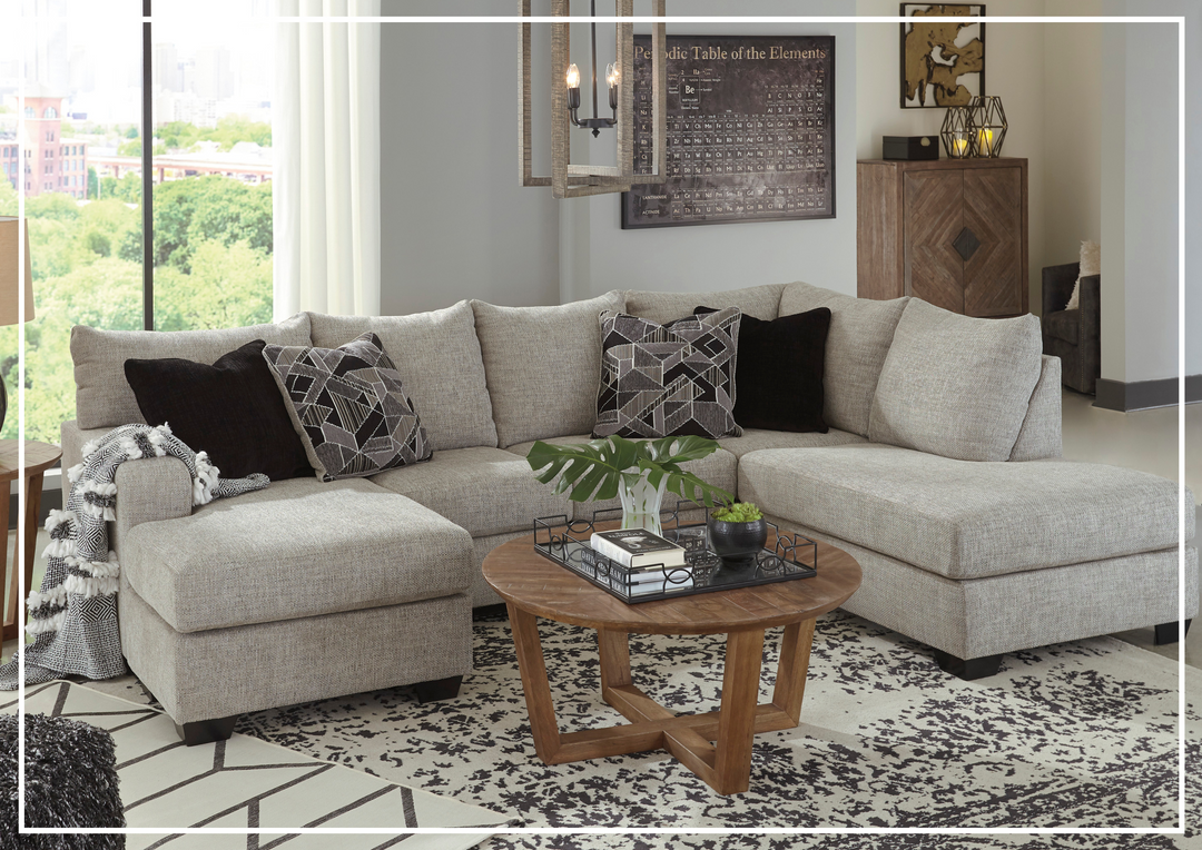 Gio Italia Muggrinson U-shaped Storm Fabric Sectional with Chaise-Jennihome