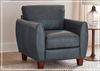 Tirano Stationary Arm Chair | Premium Leather | Bluish Gray Color | Gio Italia