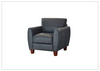 Tirano Stationary Arm Chair | Premium Leather | Bluish Gray Color | Gio Italia