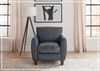 Tirano Stationary Arm Chair | Premium Leather | Bluish Gray Color | Gio Italia