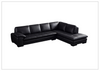 Gio Italia L-Shape Black Leather Sectional Sofa-Jennihome
