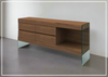 Nathan 4-Drawer Buffet | Wood | Open Storage Bay | Gio Italia