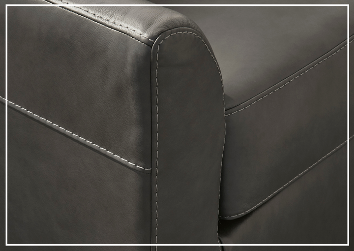 Gio Italia Varenna L-shaped Leather Sectional Sofa in Dark Gray-Jennihome