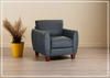 Tirano Stationary Arm Chair | Premium Leather | Bluish Gray Color | Gio Italia
