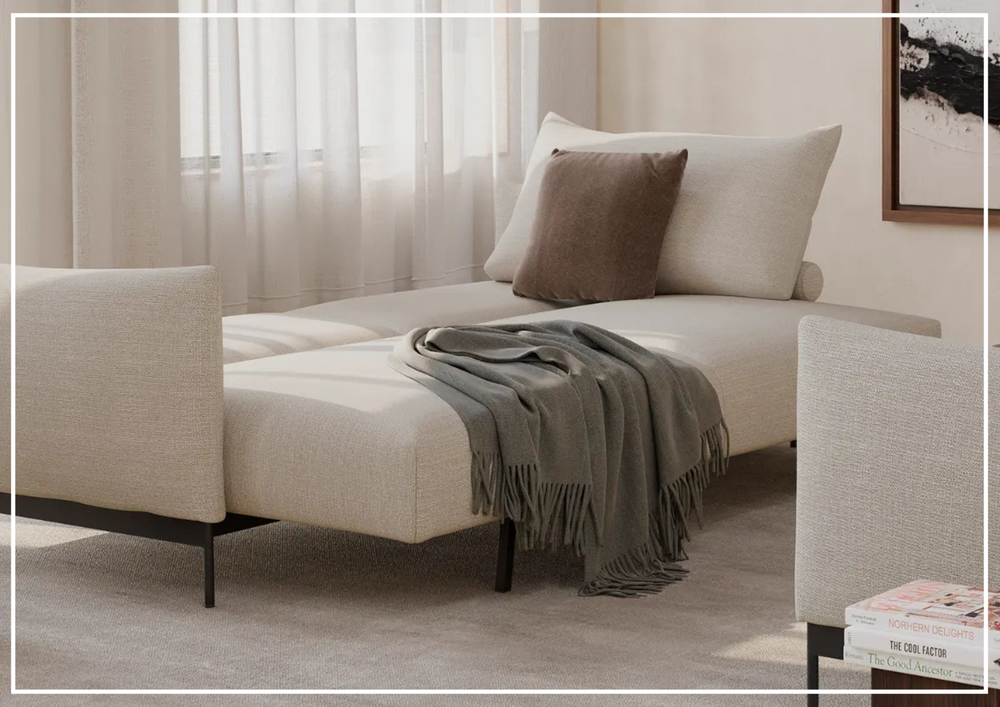 Innovation Living Malloy Fabric Sofa Bed With Ottoman-JENNIHOME