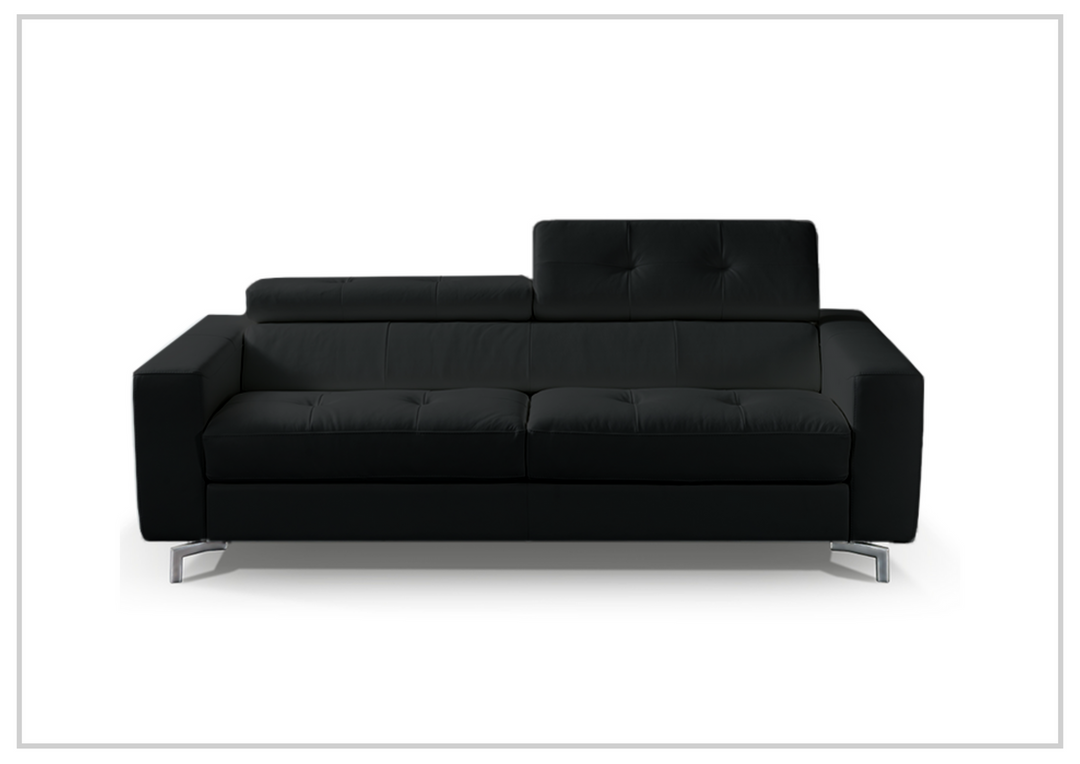 Kathy Ireland Tevere Top Grain Leather Queen Sleeper Sofa with Chrome Legs-Jennihome