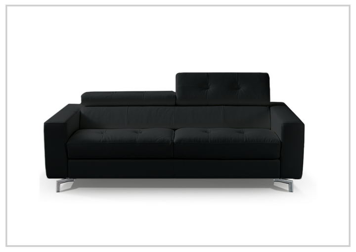 Kathy Ireland Tevere Top Grain Leather Queen Sleeper Sofa with Chrome Legs-Jennihome