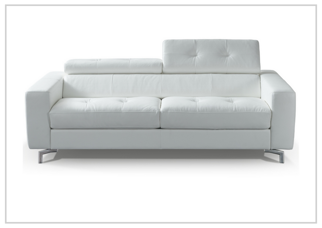 Kathy Ireland Tevere Top Grain Leather Queen Sleeper Sofa with Chrome Legs-Jennihome
