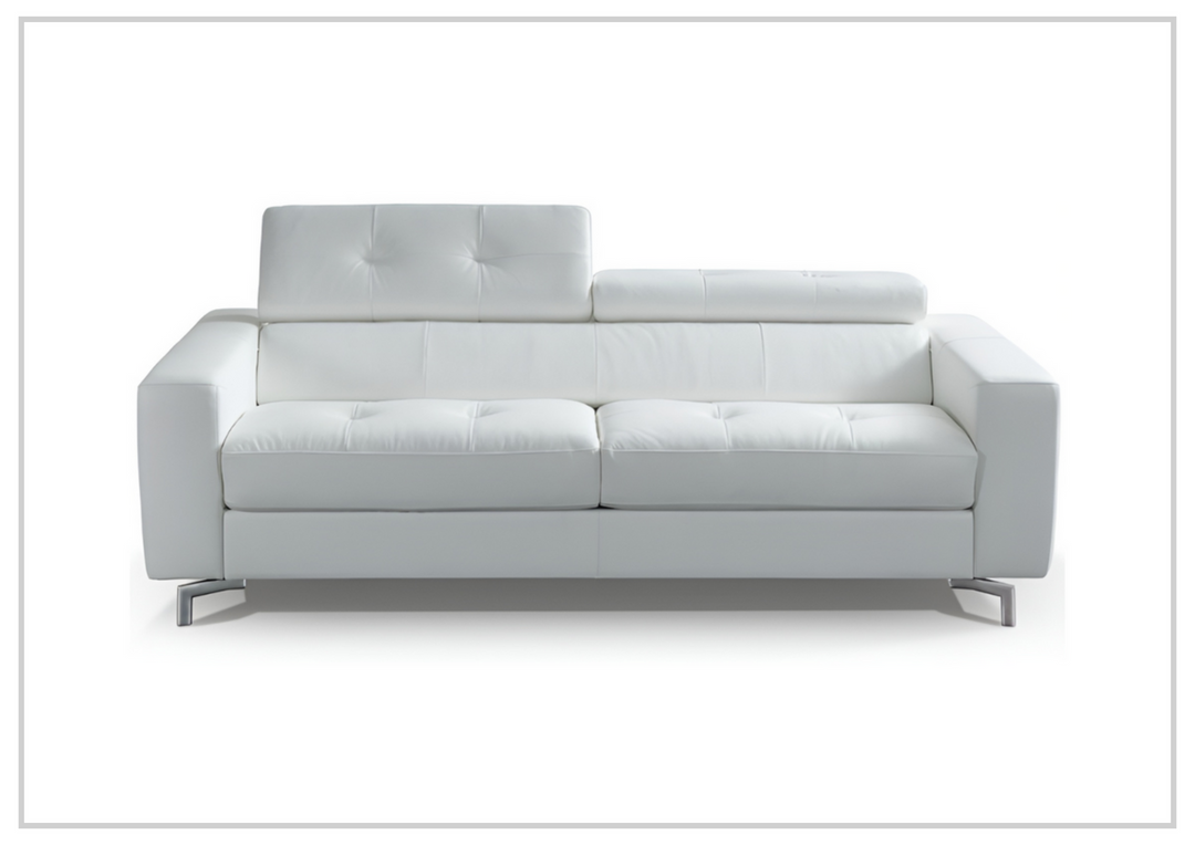 Kathy Ireland Tevere Top Grain Leather Queen Sleeper Sofa with Chrome Legs-Jennihome