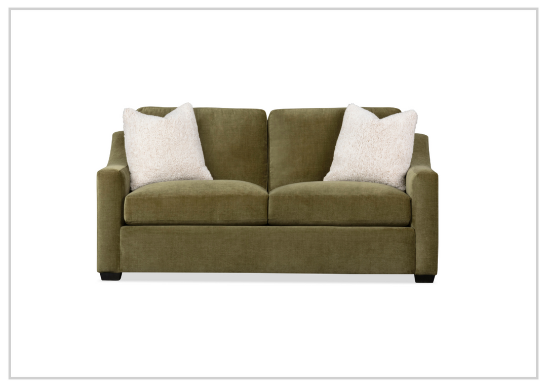 Klaussner Kavon Fabric Sofa with Slope Arms in Olive Green-Jennihome