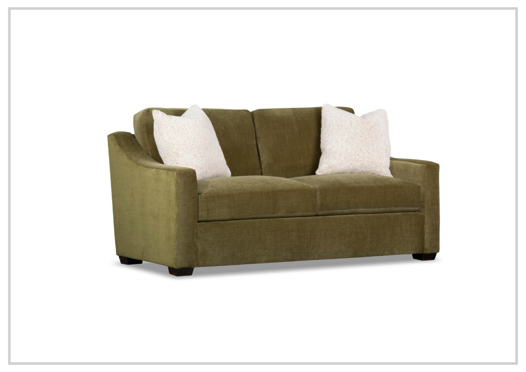Klaussner Kavon Fabric Sofa with Slope Arms in Olive Green-Jennihome