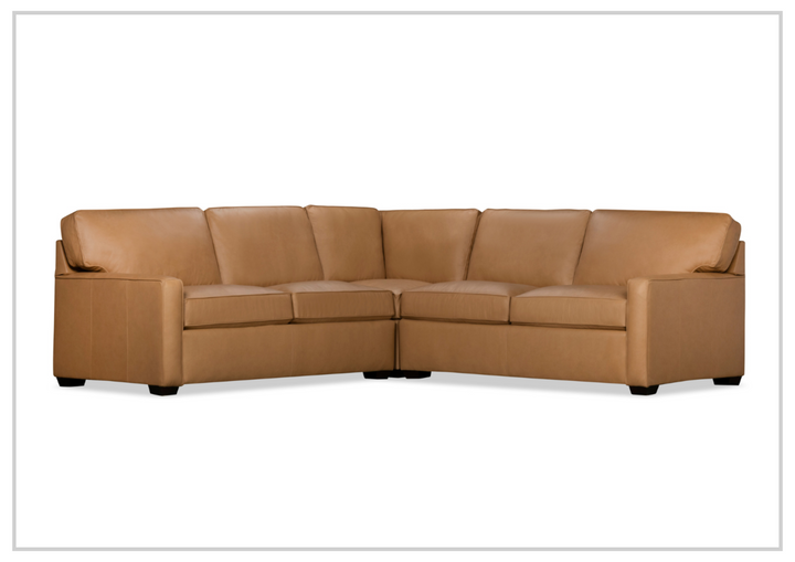 Klaussner Kenton L-Shape  Leather Sofa in Brown-Jennihome